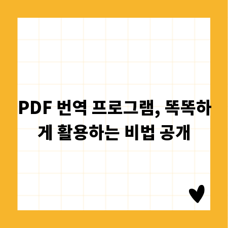 PDF 번역 프로그램, 똑똑하게 활용하는 비법 공개