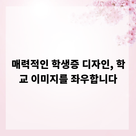 매력적인 학생증 디자인, 학교 이미지를 좌우합니다