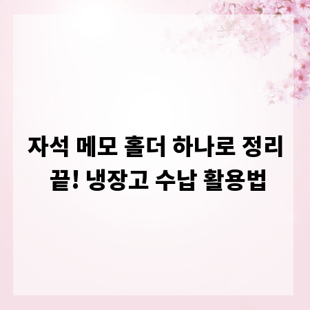 자석 메모 홀더 하나로 정리 끝! 냉장고 수납 활용법