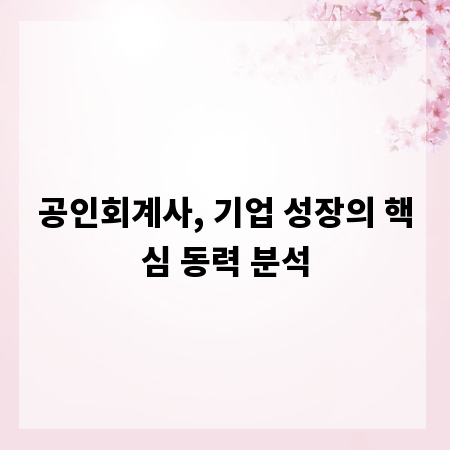 공인회계사, 기업 성장의 핵심 동력 분석
