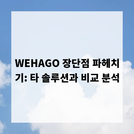 WEHAGO 장단점 파헤치기: 타 솔루션과 비교 분석