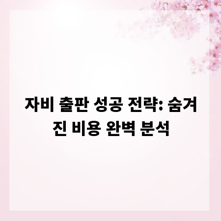 자비 출판 성공 전략: 숨겨진 비용 완벽 분석