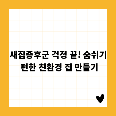 새집증후군 걱정 끝! 숨쉬기 편한 친환경 집 만들기