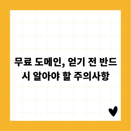 무료 도메인, 얻기 전 반드시 알아야 할 주의사항