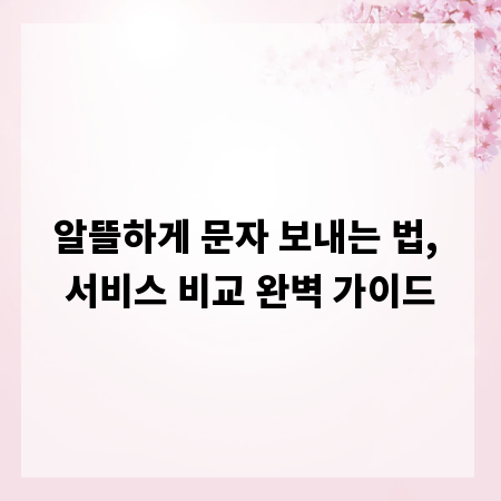 알뜰하게 문자 보내는 법, 서비스 비교 완벽 가이드