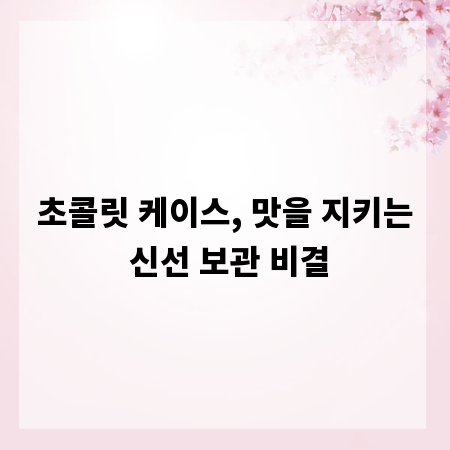 초콜릿 케이스, 맛을 지키는 신선 보관 비결