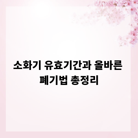 소화기 유효기간과 올바른 폐기법 총정리