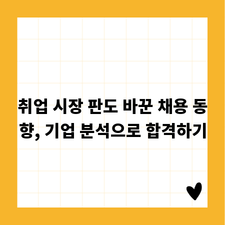 취업 시장 판도 바꾼 채용 동향, 기업 분석으로 합격하기