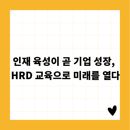 인재 육성이 곧 기업 성장, HRD 교육으로 미래를 열다
