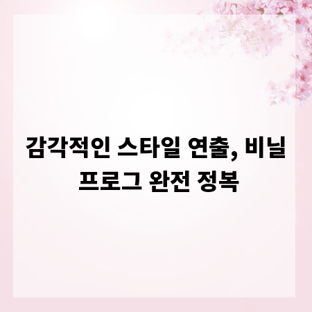 감각적인 스타일 연출, 비닐 프로그 완전 정복