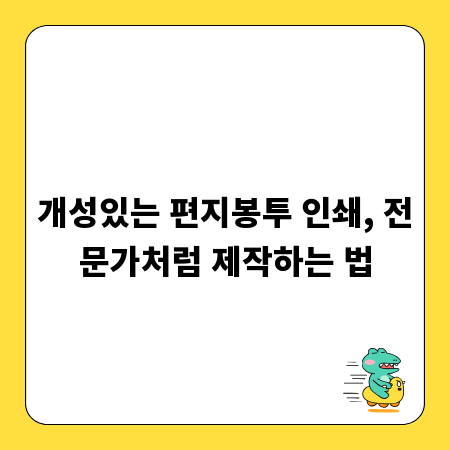 개성있는 편지봉투 인쇄, 전문가처럼 제작하는 법