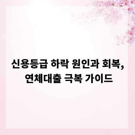 신용등급 하락 원인과 회복, 연체대출 극복 가이드