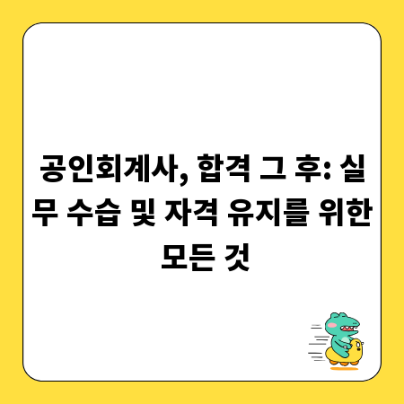공인회계사, 합격 그 후: 실무 수습 및 자격 유지를 위한 모든 것