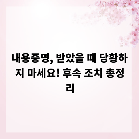 내용증명, 받았을 때 당황하지 마세요! 후속 조치 총정리