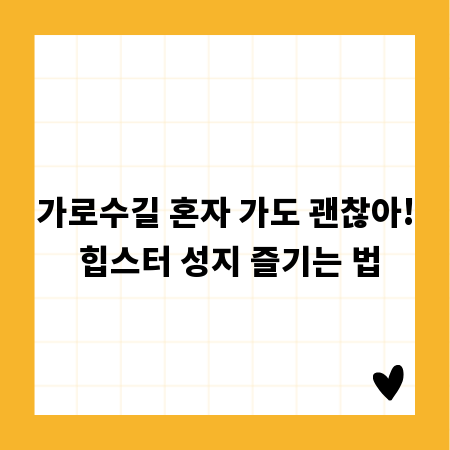 가로수길 혼자 가도 괜찮아! 힙스터 성지 즐기는 법