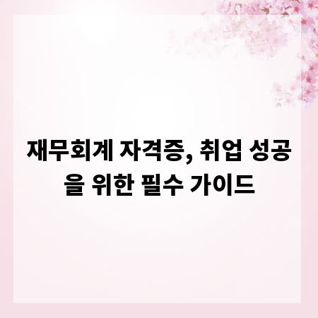 재무회계 자격증, 취업 성공을 위한 필수 가이드