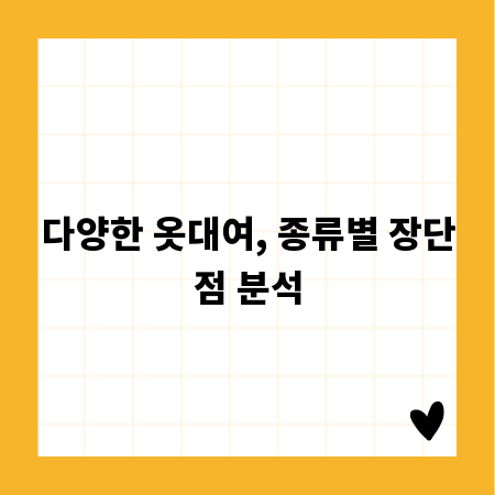 다양한 옷대여, 종류별 장단점 분석