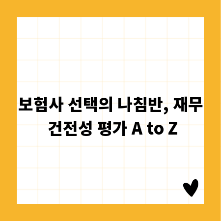 보험사 선택의 나침반, 재무 건전성 평가 A to Z