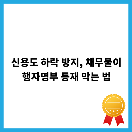 신용도 하락 방지, 채무불이행자명부 등재 막는 법