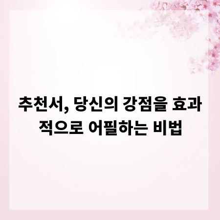 추천서, 당신의 강점을 효과적으로 어필하는 비법
