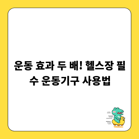 운동 효과 두 배! 헬스장 필수 운동기구 사용법
