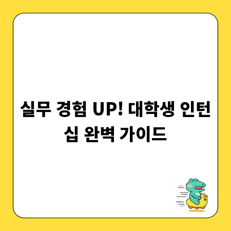 실무 경험 UP! 대학생 인턴십 완벽 가이드