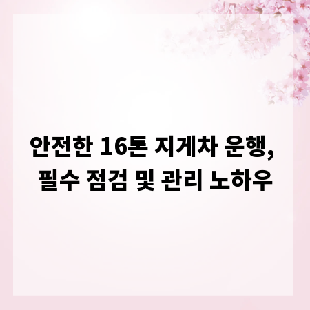 안전한 16톤 지게차 운행, 필수 점검 및 관리 노하우