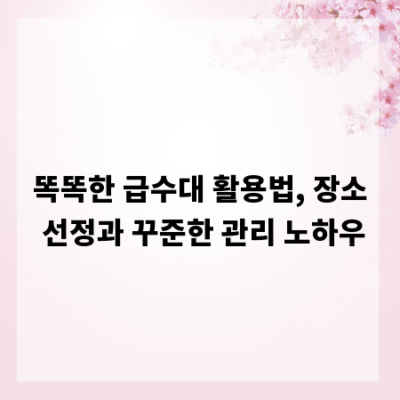 똑똑한 급수대 활용법, 장소 선정과 꾸준한 관리 노하우