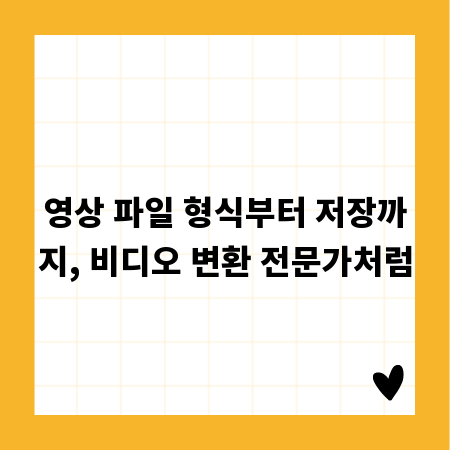 영상 파일 형식부터 저장까지, 비디오 변환 전문가처럼