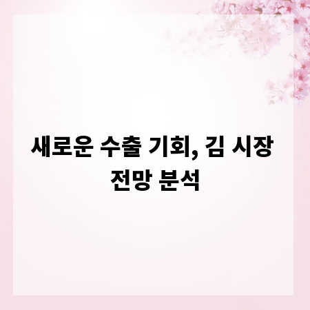 새로운 수출 기회, 김 시장 전망 분석