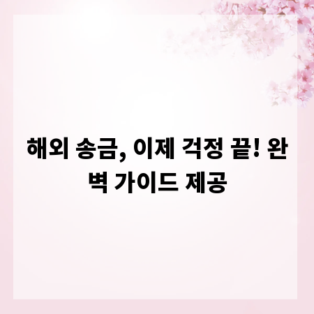 해외 송금, 이제 걱정 끝! 완벽 가이드 제공