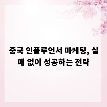 중국 인플루언서 마케팅, 실패 없이 성공하는 전략