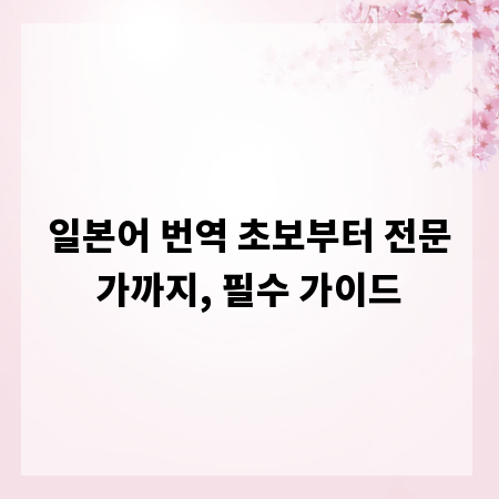 일본어 번역 초보부터 전문가까지, 필수 가이드