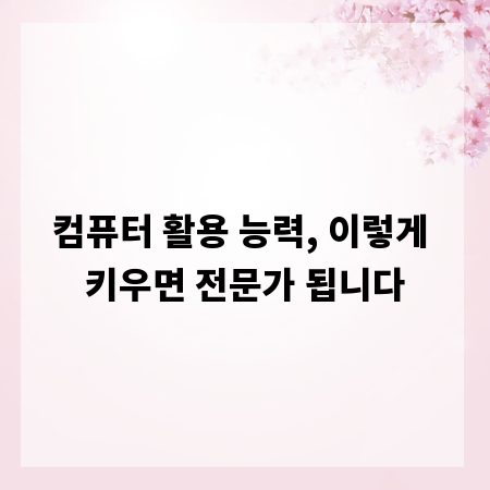 컴퓨터 활용 능력, 이렇게 키우면 전문가 됩니다