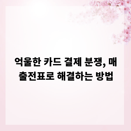 억울한 카드 결제 분쟁, 매출전표로 해결하는 방법