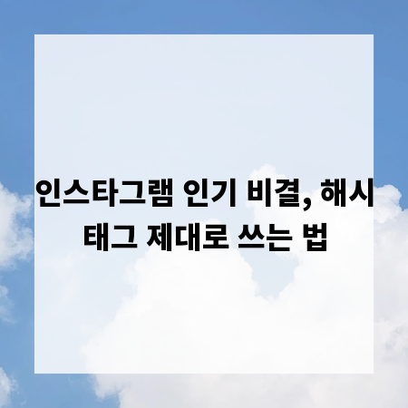인스타그램 인기 비결, 해시태그 제대로 쓰는 법