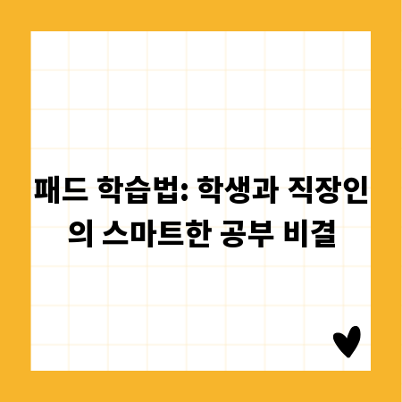 패드 학습법: 학생과 직장인의 스마트한 공부 비결