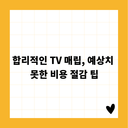 합리적인 TV 매립, 예상치 못한 비용 절감 팁