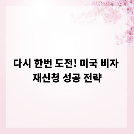 다시 한번 도전! 미국 비자 재신청 성공 전략