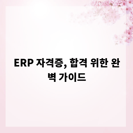 ERP 자격증, 합격 위한 완벽 가이드