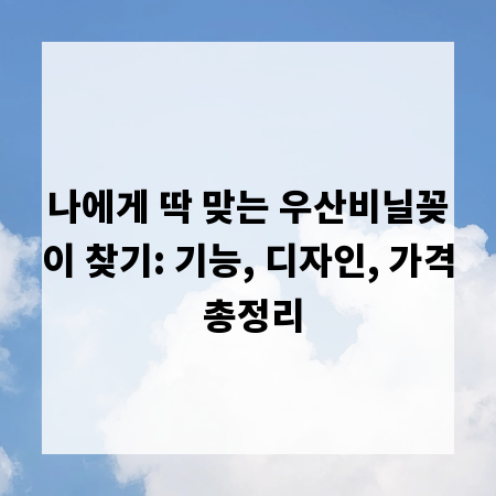 나에게 딱 맞는 우산비닐꽂이 찾기: 기능, 디자인, 가격 총정리