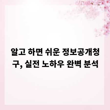 알고 하면 쉬운 정보공개청구, 실전 노하우 완벽 분석