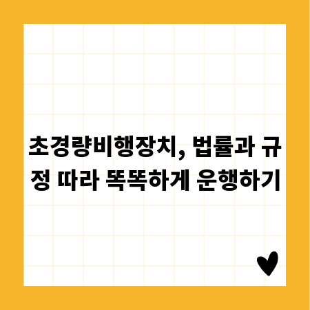 초경량비행장치, 법률과 규정 따라 똑똑하게 운행하기