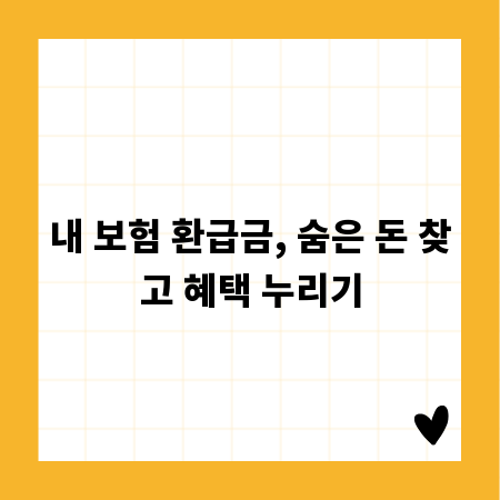 내 보험 환급금, 숨은 돈 찾고 혜택 누리기
