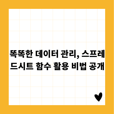 똑똑한 데이터 관리, 스프레드시트 함수 활용 비법 공개