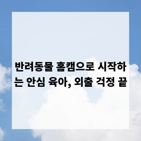 반려동물 홈캠으로 시작하는 안심 육아, 외출 걱정 끝