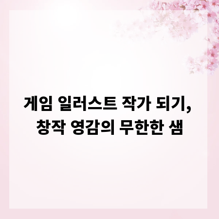 게임 일러스트 작가 되기, 창작 영감의 무한한 샘