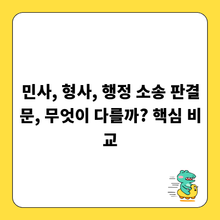 민사, 형사, 행정 소송 판결문, 무엇이 다를까? 핵심 비교