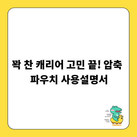 꽉 찬 캐리어 고민 끝! 압축 파우치 사용설명서