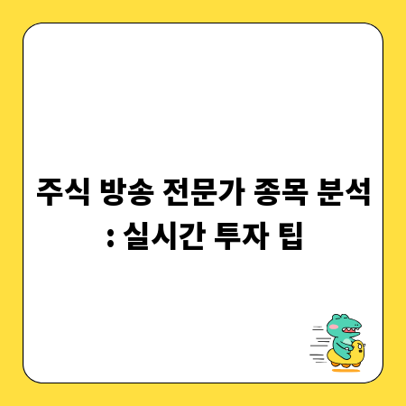 주식 방송 전문가 종목 분석: 실시간 투자 팁